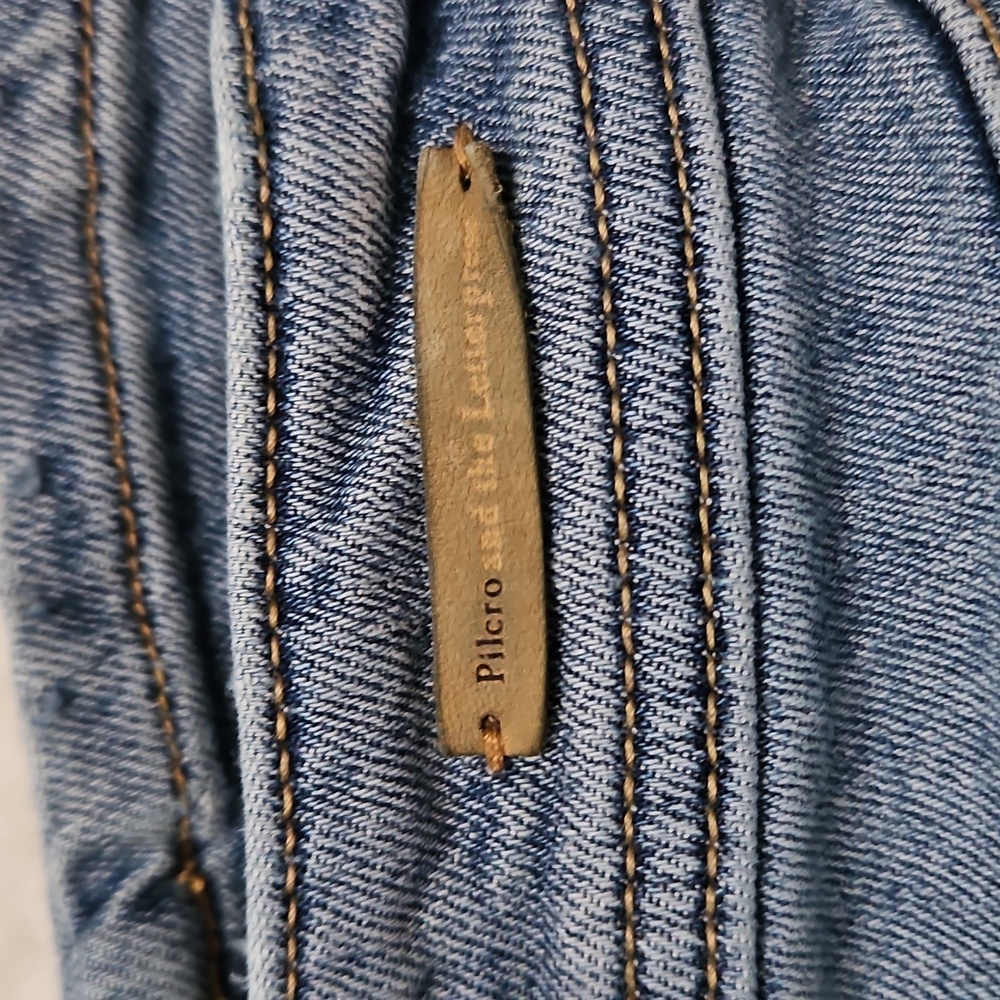 Anthropolgie Pilcro And The Letterpress Slim Boyfriend Distressed Jeans Blue 27 - Picture 10 of 12